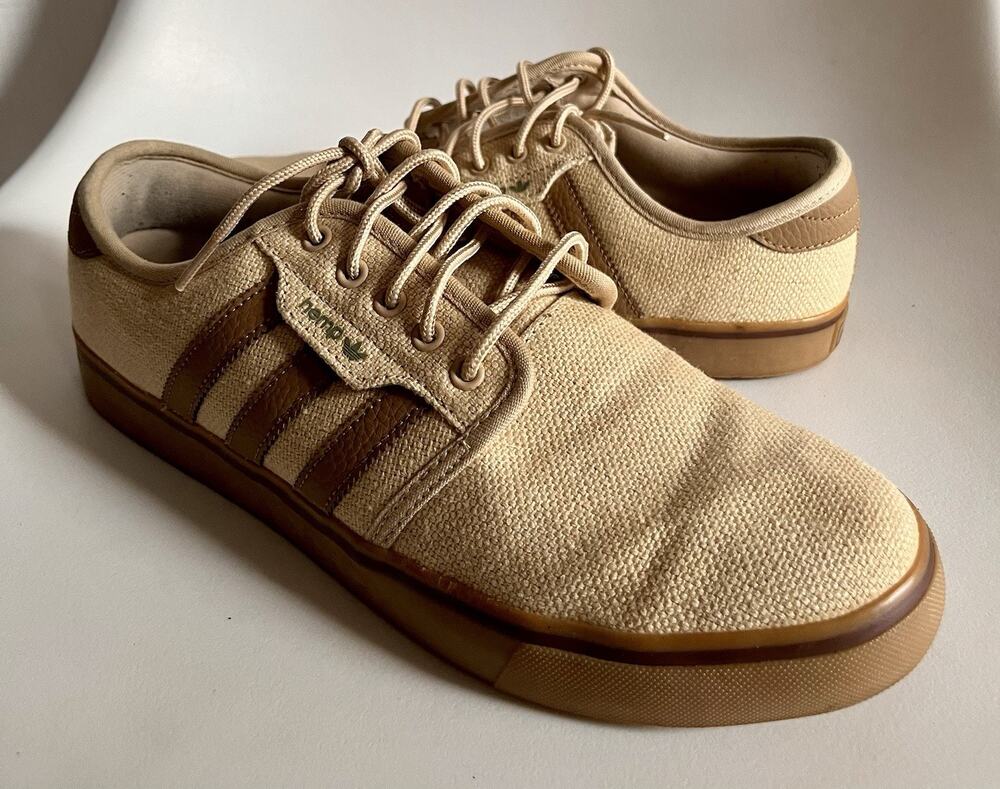 Adidas Seeley Hemp G98087 Men's 9.5 Dune Beige Gum Sneakers Discontinued 2014